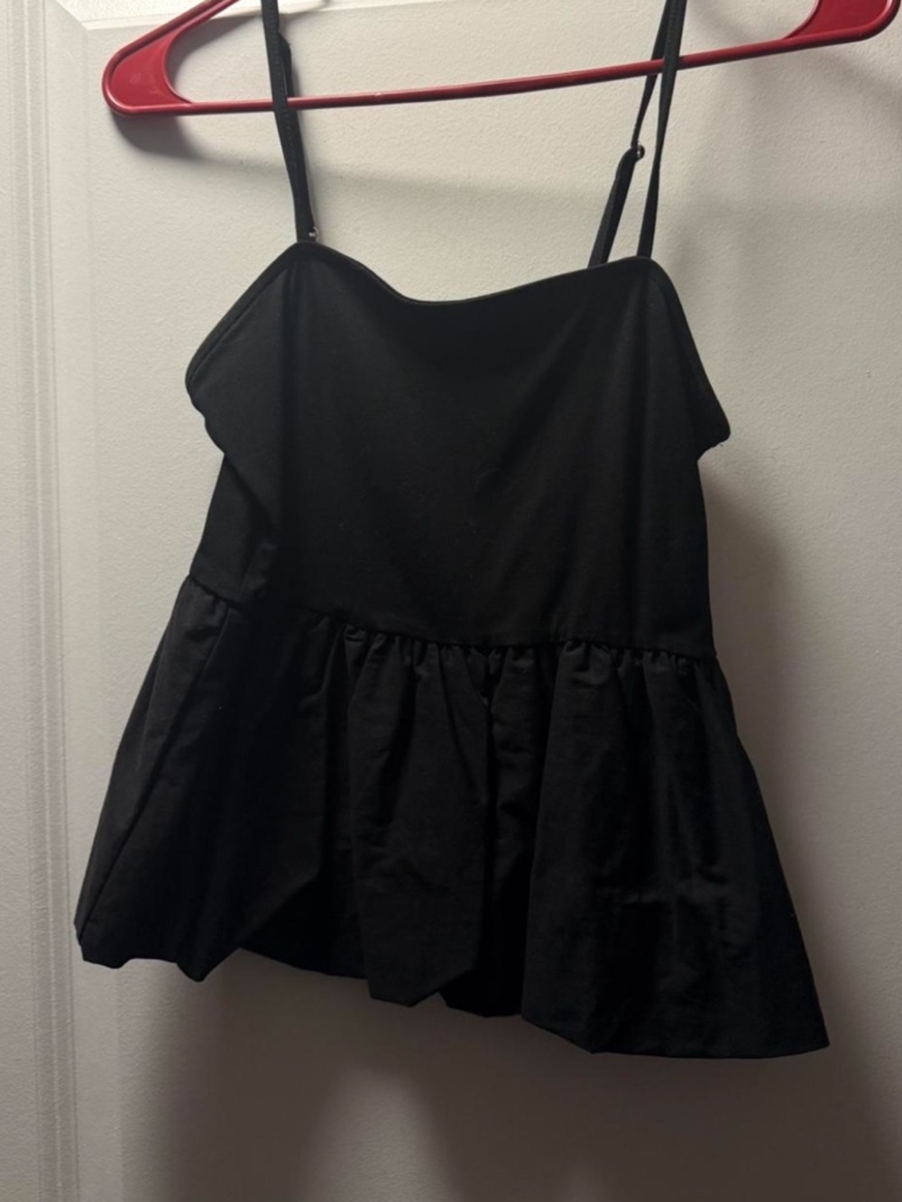 H&M Black Peplum Spaghetti Strap Camisole